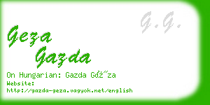 geza gazda business card